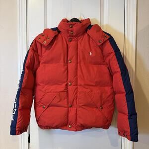 Polo Ralph Lauren Boy's Down Puffer Jacket Size L (14-16) Red Navy New $185
